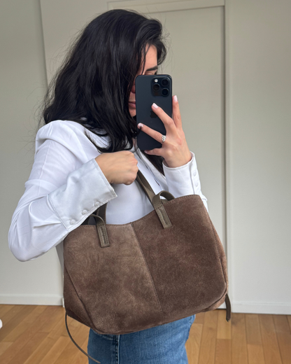 Sac en cuir taupe