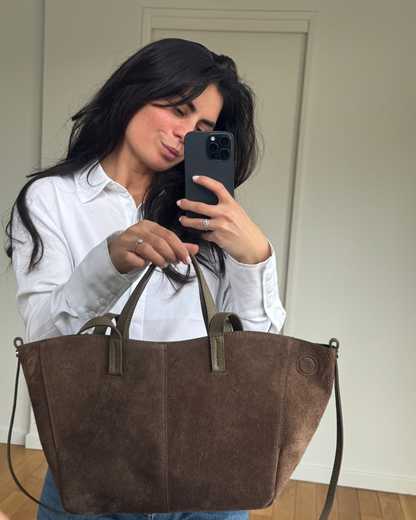 Sac en cuir taupe